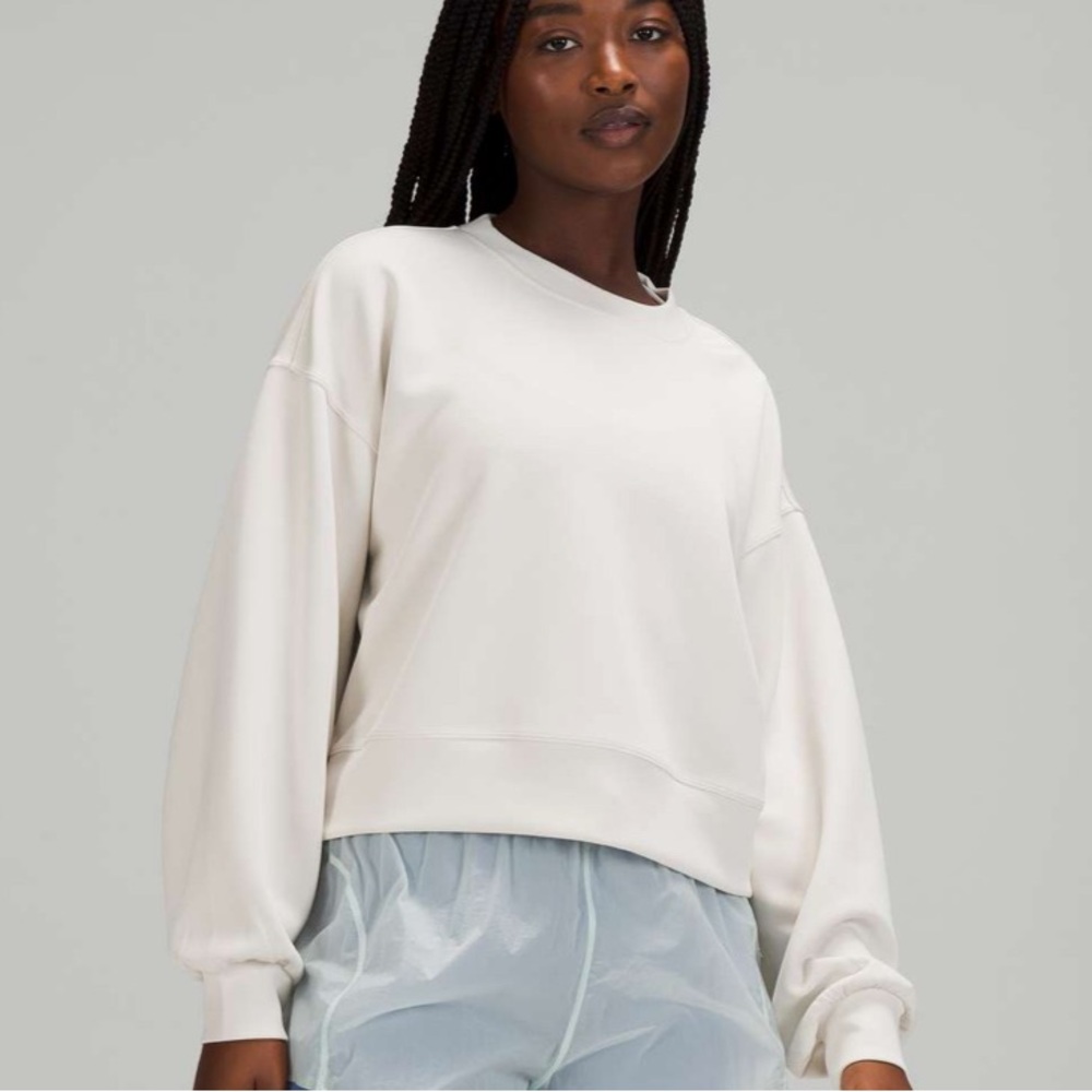 lululemon athletica White opal perfectly oversized crop Crewneck Sweatshirt